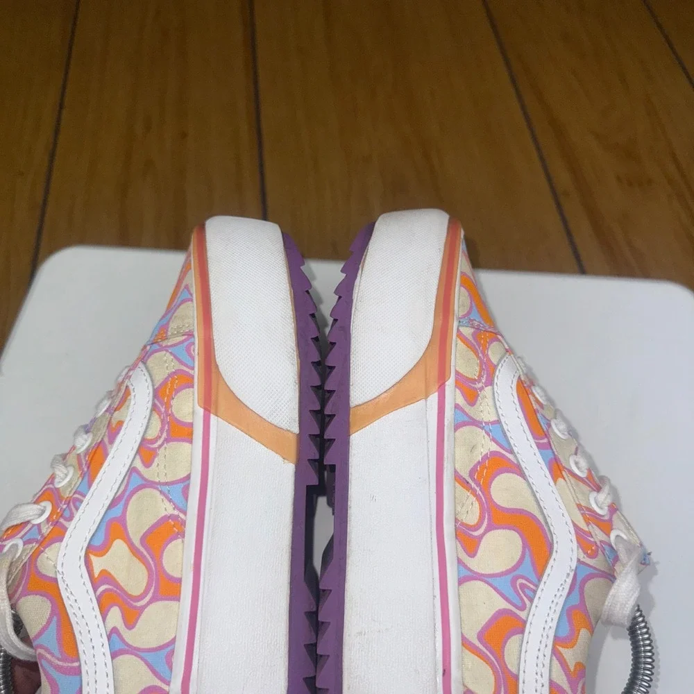 Vans Old‎ Skool Platform Psychedelic Swirl Orange Blue Low Top Shoes Womens 6